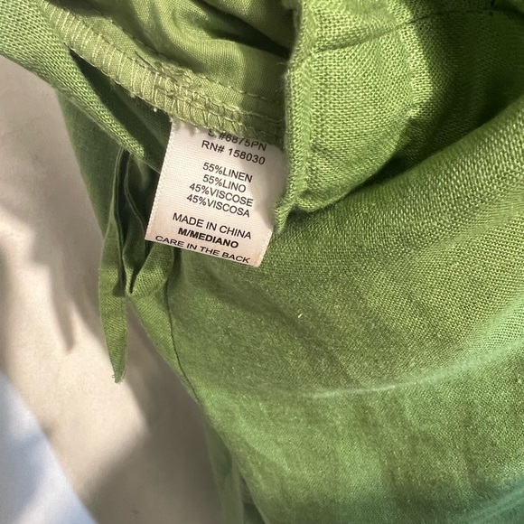 💚💚LOVE TREE GREEN LINEN PANTS-NWOT💚💚 - Picture 13 of 13